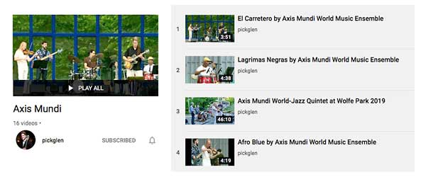 You Tube video link to Axis Mundi playlist